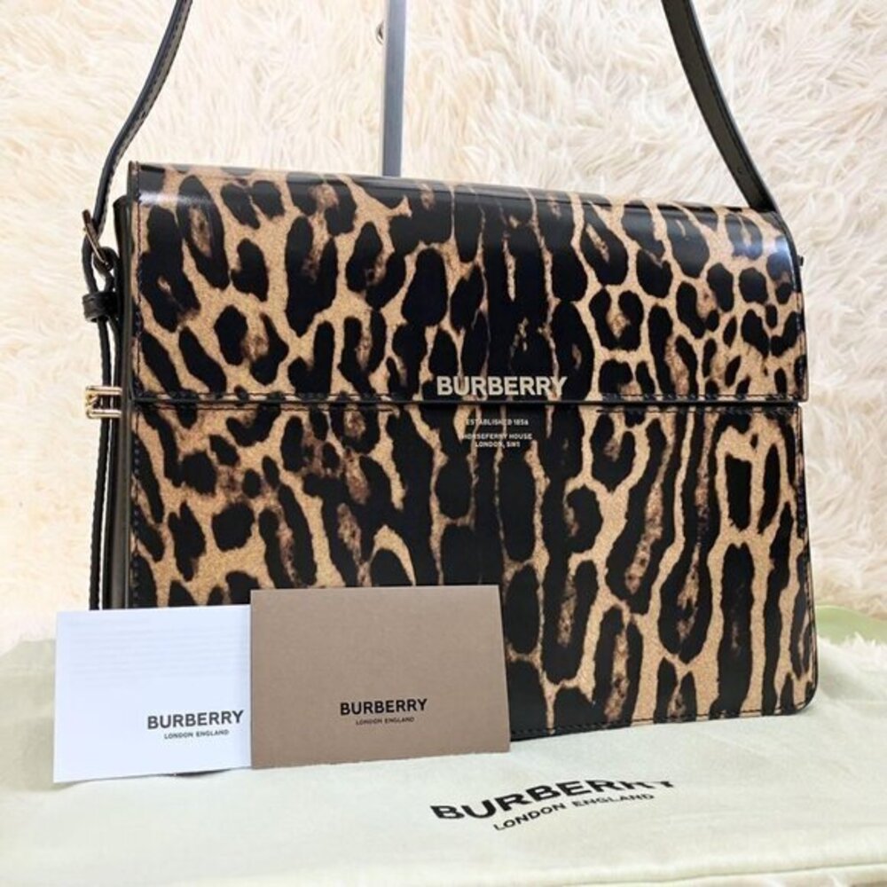Burberry Grace Leopard print Shoulder Bag